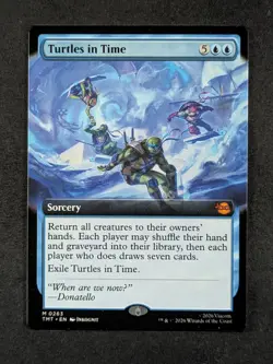 2026 Magic: The Gathering TURTLES IN TIME #0263 TMNT Borderless Mythic Rare - Image 1