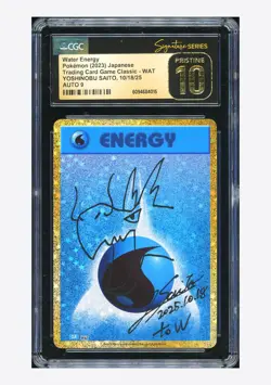 Pokemon CGC10 PRISTINE AUTO9 Water Energy Holo Yoshinobu Saito 2023 #WAT CLK JPN - Image 1