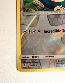 Pokemon Snorlax 50/68 Hidden Fates Rare Reverse Holo HP 150 Snore 100 - Image 2
