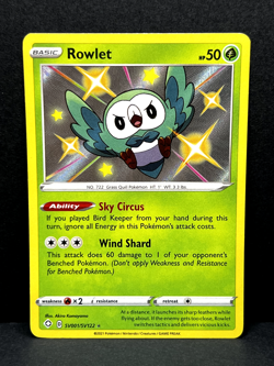 Pokemon TCG Rowlet SV001/SV122 Shining Fates SHINY Holo Rare Near Mint/Mint - Image 1