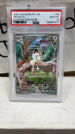 2025 MEOWTH ILLUSTRATION RARE PHANTASMAL FLAMES POKEMON PSA 10 GEM MINT #106/094 - Image 2