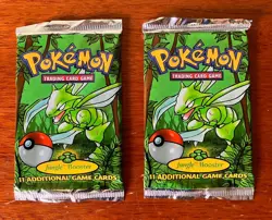 First Edition Pokemon Jungle Booster Packs (2 qty) 1 heavy and 1 std - Scyther - Image 1