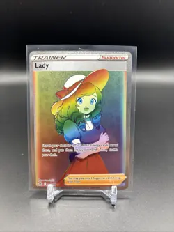 Pokemon TCG Lady 208/196 Rainbow Secret Rare Lost Origin - Image 1