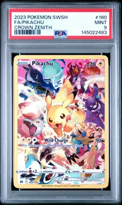 2023 Pokemon SWSH Pikachu Crown Zenith Illustration #160 PSA 9 - Image 1