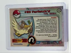 FARFETCH'D 1999 TOPPS CHROME POKEMON TV SERIES 1 BLUE LOGO 83 Q0899 - Image 2