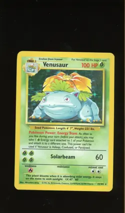 *** RESERVED*** 1999 POKEMON BASE SET UNLIMITED HOLO VENUSAUR 15/102 MP - Image 1