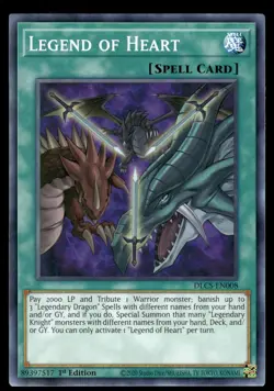 Legend of Heart DLCS-EN008 Yu-Gi-Oh 1st Edition NM - Image 1