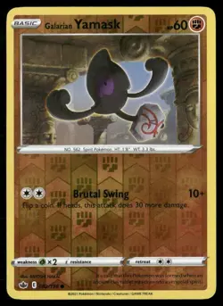 2021 Chilling Reign Set Pokemon Card 082 Galarian Yamask Reverse Foil NM - Image 1