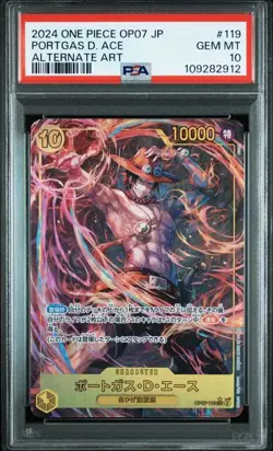 PSA 10 Portgas D. Ace SEC Alternate Art OP07-119 2024 ONE PIECE Card Japanese - Image 1