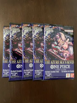 One Piece The Azure Sea’s Seven OP-14 & EB-04 Five 5 Booster Packs Lot English B - Image 1