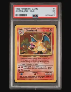 1999 Pokemon Charizard Holo Base Set PSA 5 EX - Iconic WOTC Card #4/102 - Image 1
