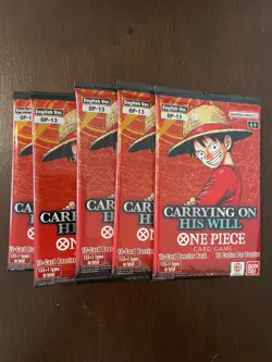 One Piece Carrying On His Will OP-13 Five 5 Booster Packs Lot English E - Image 1