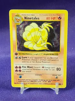 1999 Pokemon Base Set 1st Edition Shadowless Holo Ninetales Rare Card!!! - Image 1