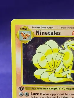 1999 Pokemon Base Set 1st Edition Shadowless Holo Ninetales Rare Card!!! - Image 3