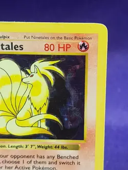 1999 Pokemon Base Set 1st Edition Shadowless Holo Ninetales Rare Card!!! - Image 4