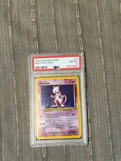 Mewtwo Base Set Unlimited PSA 8 | Pokemon Holo Rare #10 NM Near Mint Graded Card - Image 1
