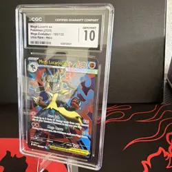 Mega Lucario EX CGC 10 Ultra Rare Holo Me01: Mega Evolution 160/132 Pokemon Card - Image 2