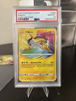 PSA 10 ⭐ Pokemon Raikou 050 Amazing Rare Vivid Voltage Full Art Graded Card - Image 2