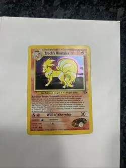 Pokemon TCG Brock's Ninetales Unlimited Holo Rare Card Gym Challenge - Image 1