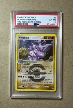 2004 Pokemon Fire Red Leaf Green Nidoking Reverse Foil Card #8 PSA 6 - Image 1