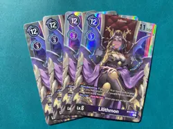 Lilithmon BT3-091 Playset Resurgence Booster Foil Digimon Card Game x4 - Image 1