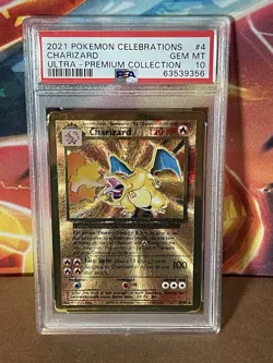 1st Graded Pokemon Celebrations UPC CHARIZARD Gold Metal Card Promo #4 PSA 10 - Image 3