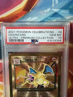 1st Graded Pokemon Celebrations UPC CHARIZARD Gold Metal Card Promo #4 PSA 10 - Image 5