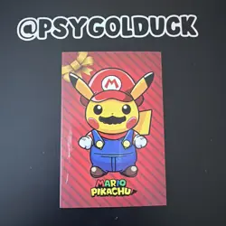 Mario Pikachu - Glossy - Christmas Card Database - Pokemon NM A8 - Image 1