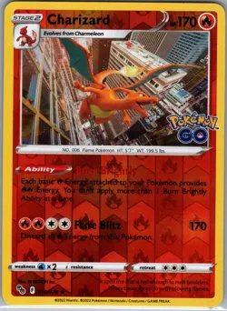 Charizard 010/078 Reverse Holo Pokemon GO - Pokemon Card - NM - Image 1