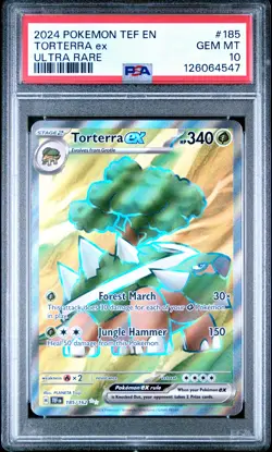 2024 POKEMON TEF EN-TEMPORAL FORCES ULTRA RARE #185 TORTERRA EX PSA 10 - Image 1