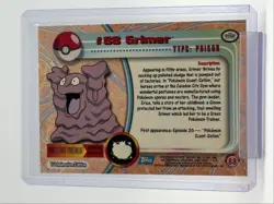 GRIMER 1999 TOPPS POKEMON TV ANIMATION SERIES 2 BLUE LOGO 88 Q0899 - Image 2
