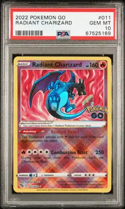 Pokemon GO Radiant Charizard 011/078 Radiant Rare Holo PSA 10 - Image 1