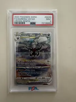 Pokemon 2023 Darkrai VSTAR GG50/GG70 Crown Zenith Ultra Rare Holo PSA 9 - Image 1