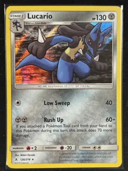 Pokemon - Lucario 126/214 - Unbroken Bonds Holo Rare - NM - Image 1