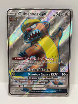 Pokemon TCG Sun & Moon Base Gumshoos GX Ultra Rare 145/149 - Image 1