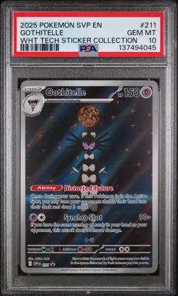 2025 POKEMON SVP BLACK STAR PROMO 211 GOTHITELLE WHITE FLARE TECH STICKER PSA 10 - Image 1