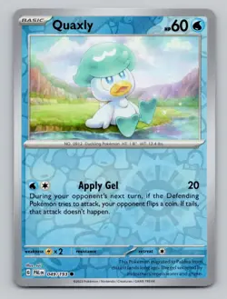 Reverse Holo Quaxly 049/193 Common Paldea Evolved Pokemon - Image 1