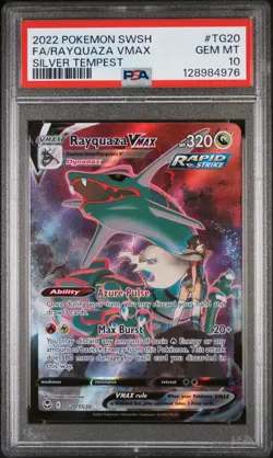 2022 POKEMON SWORD & SHIELD SILVER TEMPEST #TG20 FULL ART/RAYQUAZA VMAX PSA 10 - Image 1