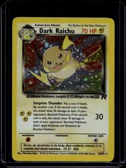 Pokemon TCG Dark Raichu 83/82 Team Rocket Holo Rare LP - Image 1