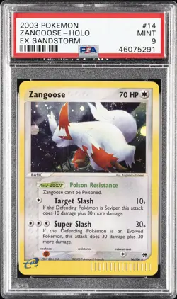 2003 POKEMON EX SANDSTORM #14 ZANGOOSE-HOLO PSA 9 - Image 1