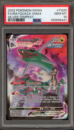Pokemon Rayquaza VMAX Silver Tempest Trainer Gallery Full Art #TG20 PSA 10 - Image 1