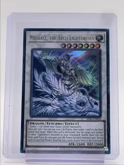 MICHAEL, THE ARCH-LIGHTSWORN 2014 YU-GI-OH! REALM OF LIGHT SUPER RARE Q4385 - Image 1