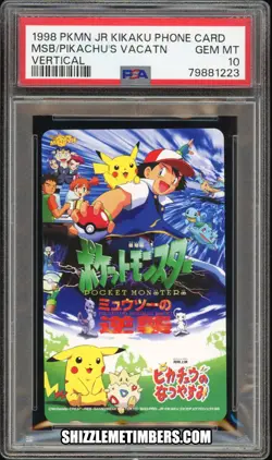 Pikachu Phone Card Pokemon Japanese Movie Vertical Mewtwo Strikes Back - PSA 10 - Image 1