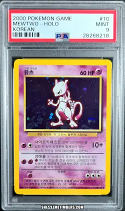 Mewtwo 10/102 Pokemon Card Base Set Korean Unlimited - PSA 9 - Image 1