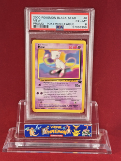 2000 Black Star Promo Pokemon League Mew Card #8 PSA 6 - Image 1