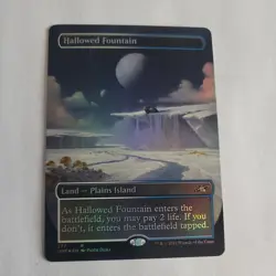 MTG Unfinity HALLOWED FOUNTAIN Borderless Foil NM - Image 1