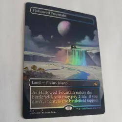 MTG Unfinity HALLOWED FOUNTAIN Borderless Foil NM - Image 2