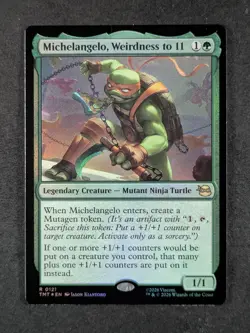 2026 Magic: The Gathering MICHELANGELO, WEIRDNESS TO 11 #0121 TMNT Foil Rare - Image 1
