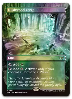 Hushwood Verge (Borderless) #332 (Foil) (NM) Duskmourn DSK Magic MTG - Image 1