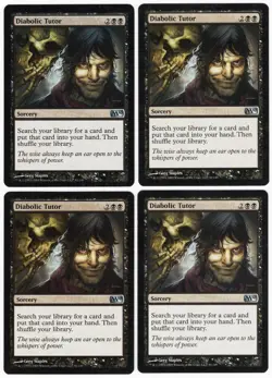 Diabolic Tutor x4 4x M10 Core Set 2010 PLAYSET Black Unc Sorcery MTG SP - NM AZ2 - Image 1